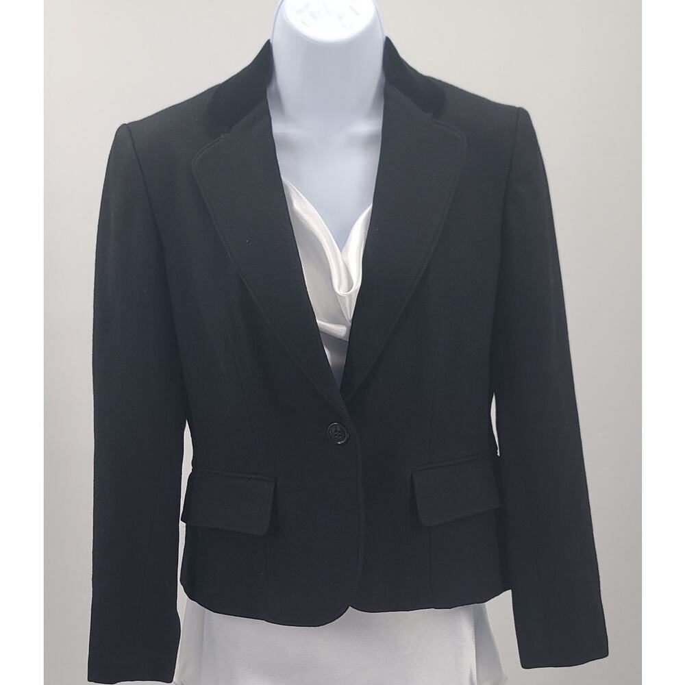 Diva Evan Picone vintage 100% wool ladies blazer black SZ XS Sophisticated